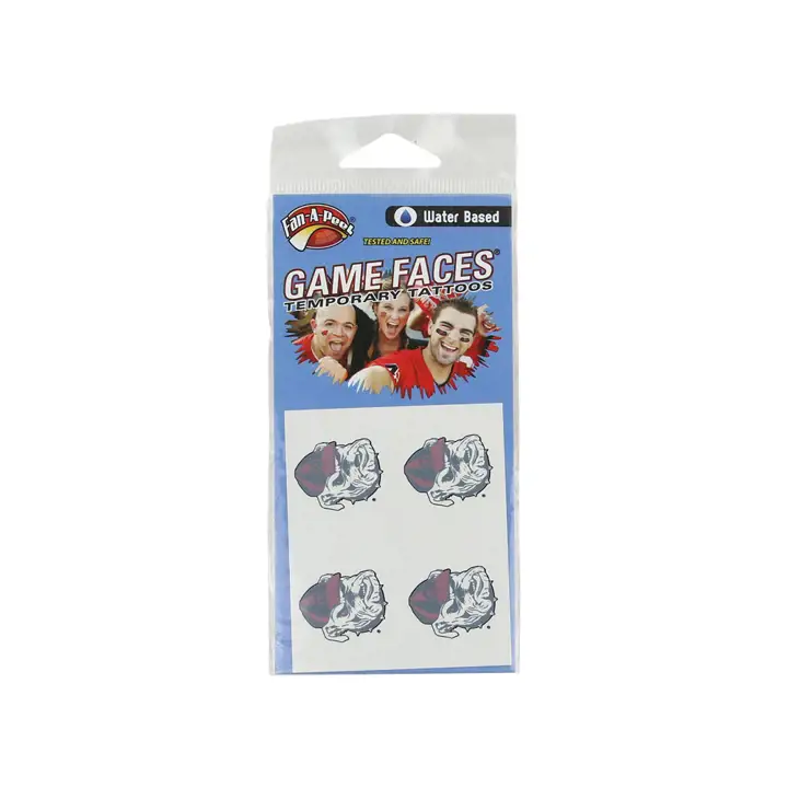 Georgia Bulldogs Visages de jeu têtes de bulldog en appliqué pour l'eau – 4 paires