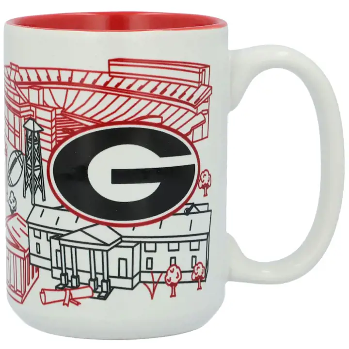 Mug Campus des Bulldogs de la Géorgie 15 oz ASST