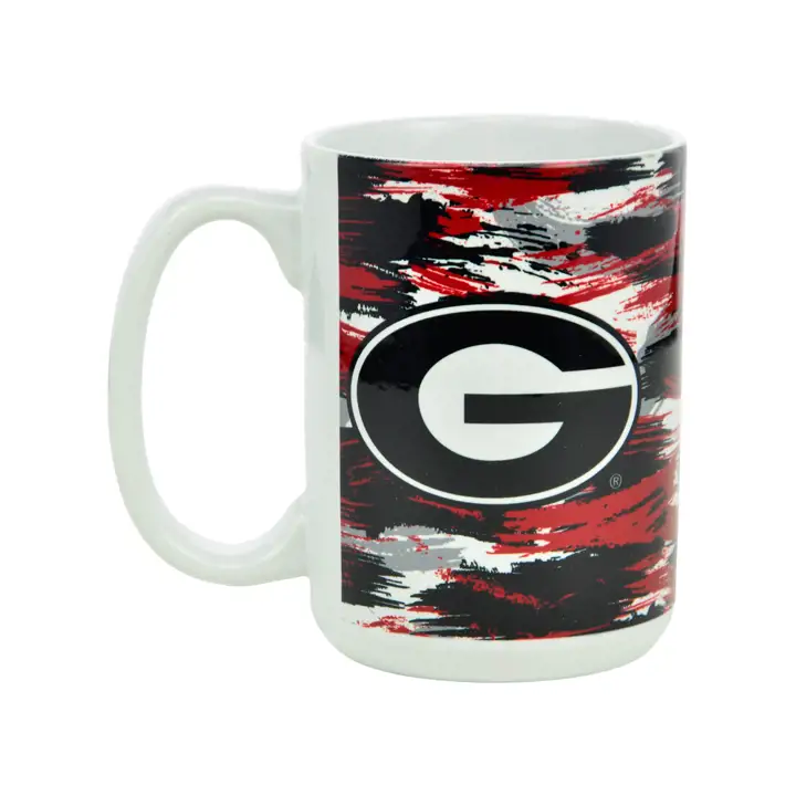 Tasse blanche brossée Géorgie Bulldogs 15oz AST