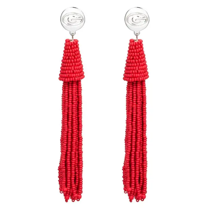 Boucles d'oreilles perles faites main Leila des Georgia Bulldogs