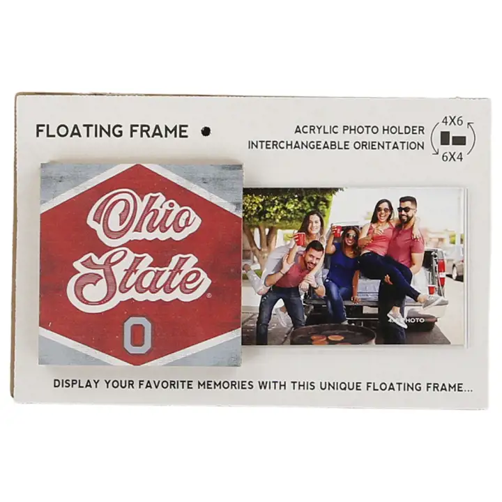Cadre flottant diamant rétro des Ohio State Buckeyes