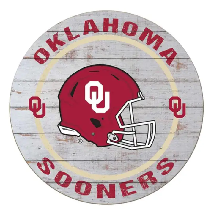 Enseigne circulaire 20x20 des Oklahoma Sooners - Casque