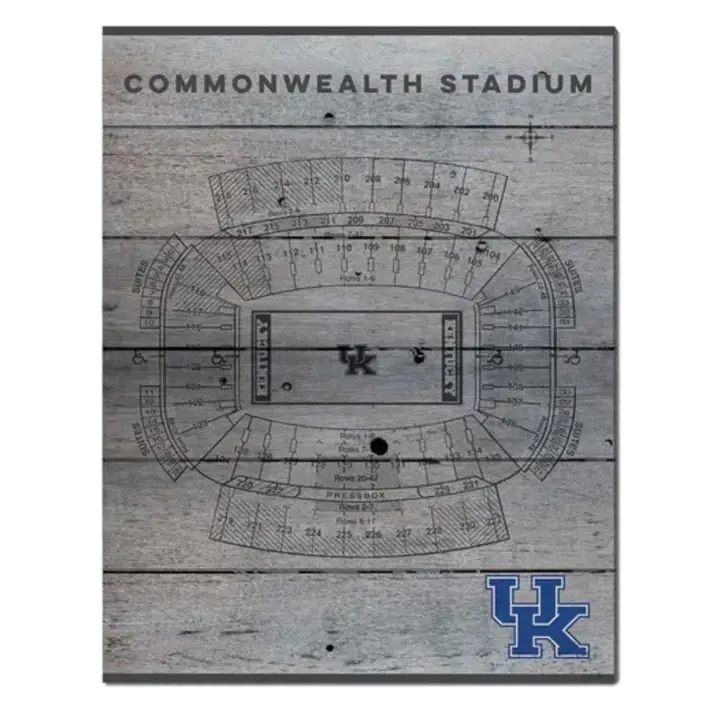 Plan de sièges du stade des Kentucky Wildcats 16x20 ast