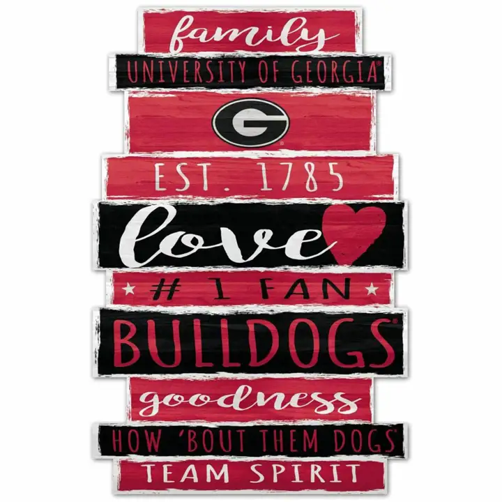 Panneau en bois 11x17 Georgia Bulldogs