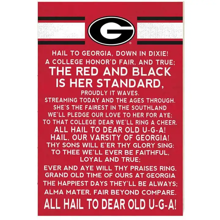 Panneau du chant de combat des Georgia Bulldogs