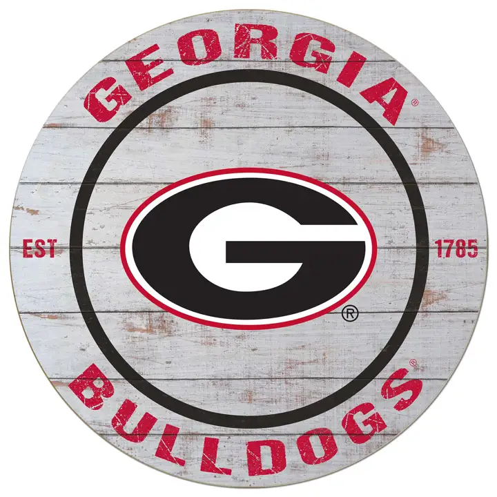 Panneau circulaire 20x20 Georgia Bulldogs - Classique