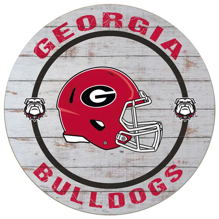 Panneau circulaire 20x20 Georgia Bulldogs - Casque ast