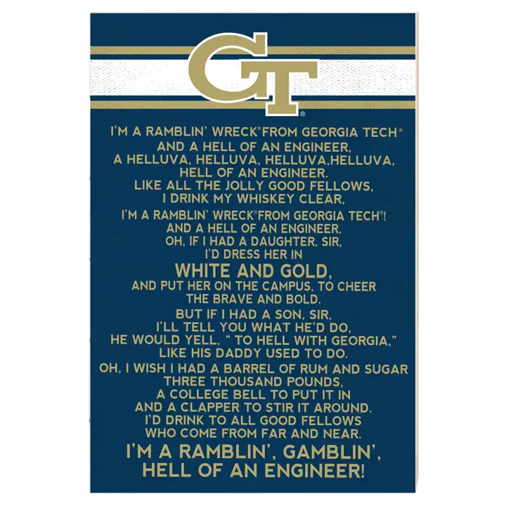 Georgia Tech Yellow Jackets Chant de guerre Signe ast