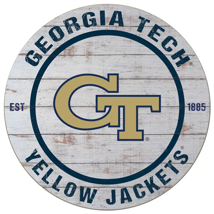 Panneau circulaire Georgia Tech Yellow Jackets 20x20 - Classique