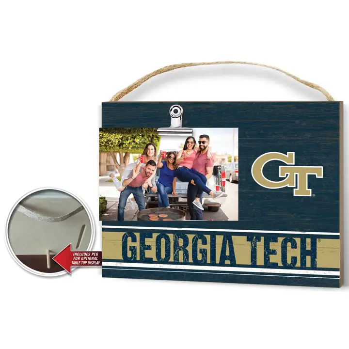 Plaque avec pince aux couleurs de l'équipe des Georgia Tech Yellow Jackets ast
