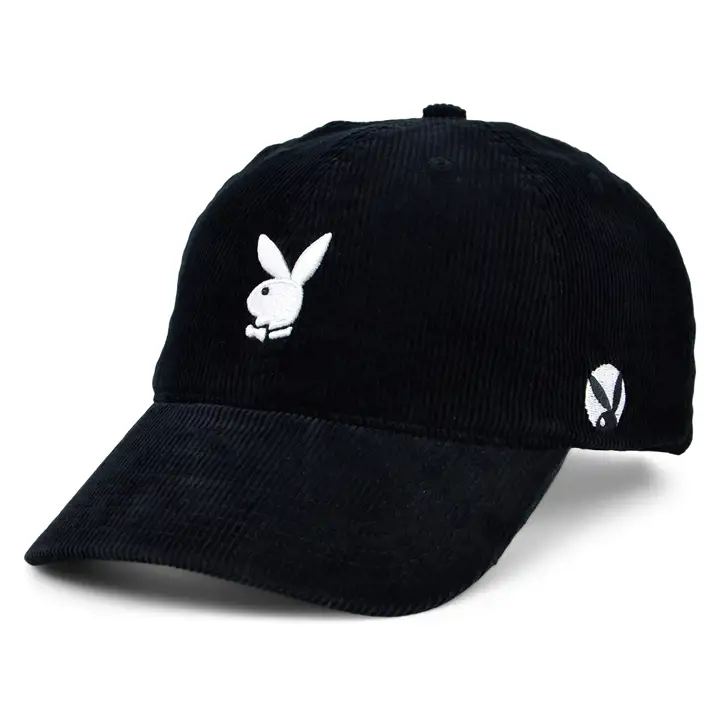 Casquette Papa en Coton Côtelé Playboy Black Tux noir/blanc