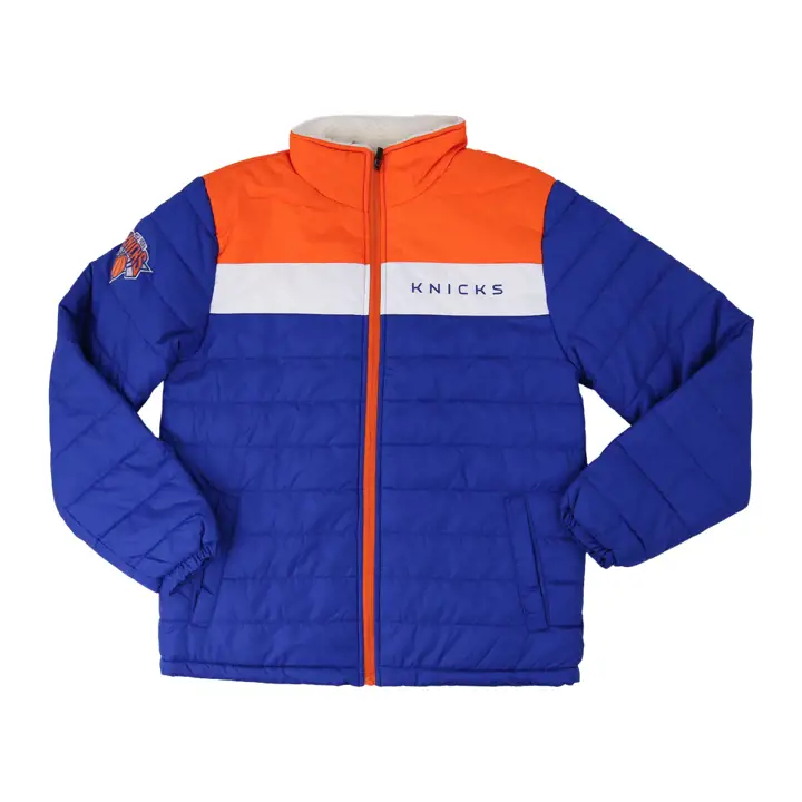 New York Knicks NBA Perfect Game Sherpa Lined Jacket org/wht