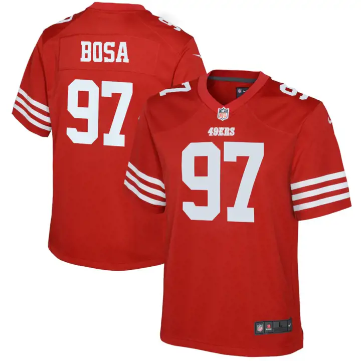 Maillot de match NFL enfant San Francisco 49ers Nick Bosa Rouge