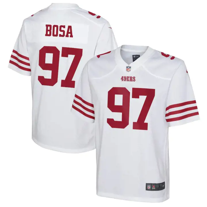 Maillot de match NFL jeunesse San Francisco 49ers Nick Bosa blanc