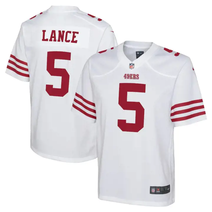 Maillot Jeune NFL des 49ers de San Francisco Trey Lance Blanc
