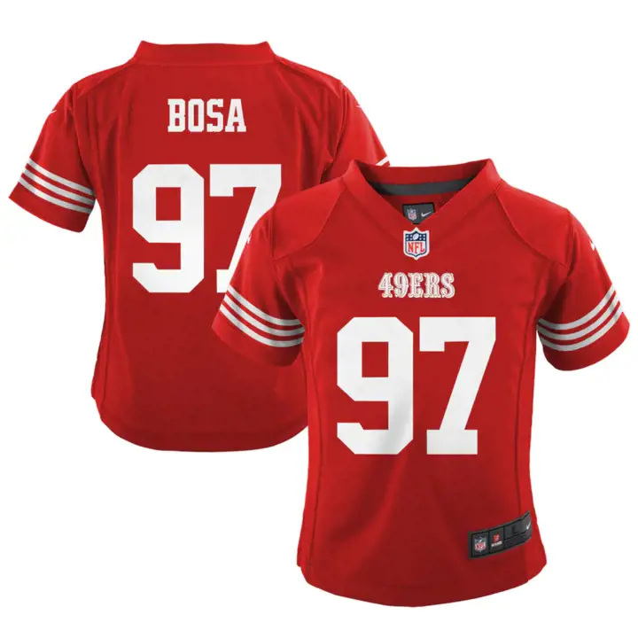 Maillot de match NFL pour enfant San Francisco 49ers Nick Bosa rouge