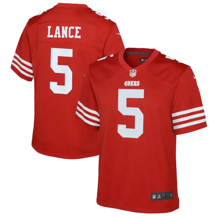 San Francisco 49ers Maillot de match NFL enfant Trey Lance rouge