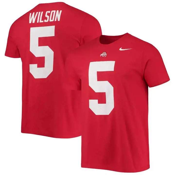 Ohio State Buckeyes Name & Number Jersey Mss Cotton Tee red
