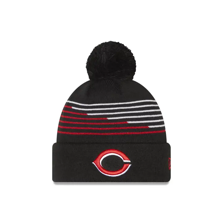 Casquette en tricot à motif zigzag MLB des Reds de Cincinnati, noir/rouge/blanc