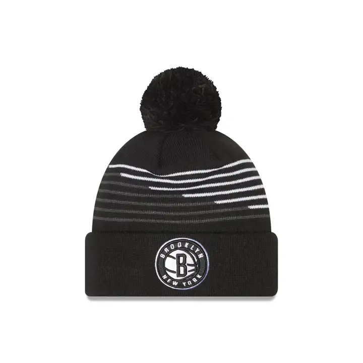 Brooklyn Nets NBA Bonnet en maille ZigZag noir/gris/blanc