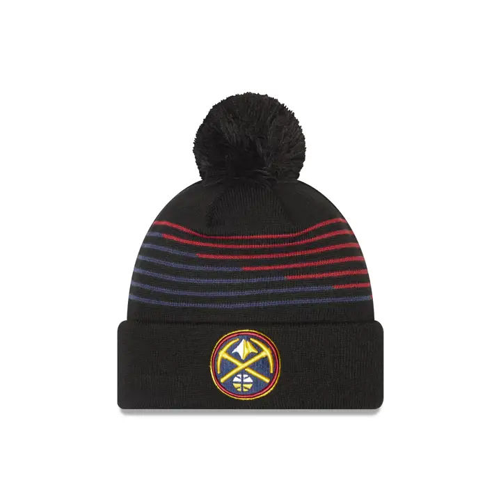 Bonnet tricoté Denver Nuggets NBA ZigZag noir/bleu/rouge