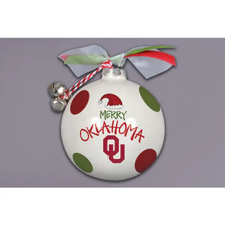 Oklahoma Sooners Ornement Joyeux avec Ruban Clochettes ASS
