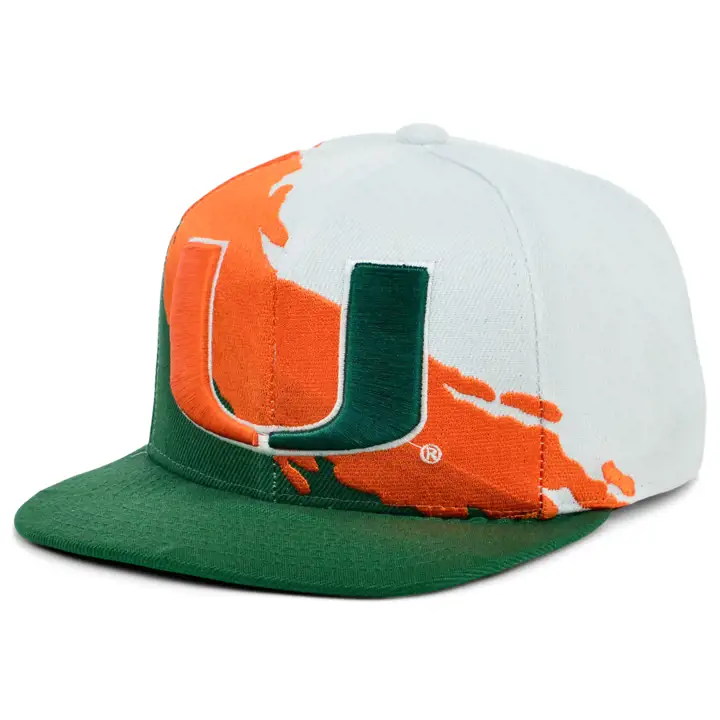 Miami Hurricanes NCAA Casquette Enfant Paintbrush Snapback vert/orange