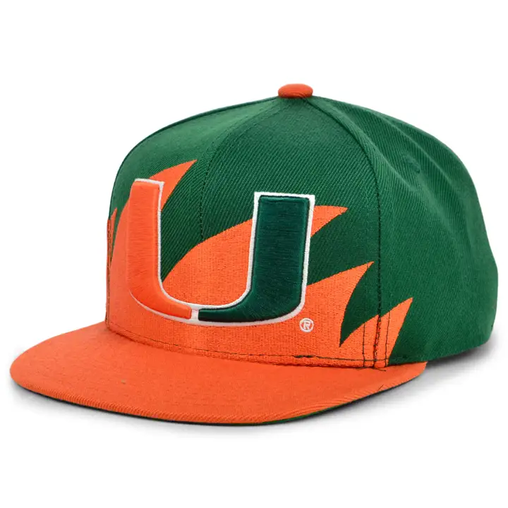 Miami Hurricanes NCAA Casquette requin junior verte/orange