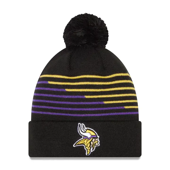 Minnesota Vikings NFL Bonnet tricoté ZigZag NOIR