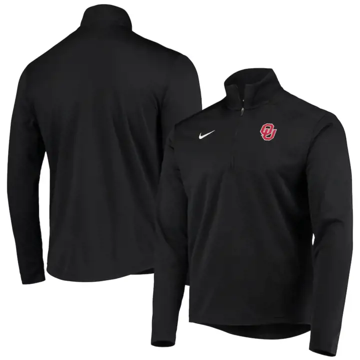 Haut Oklahoma Sooners NCAA Pacer 1/4 Zip BLK