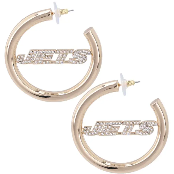 Boucles d'oreilles créoles New York Jets GL