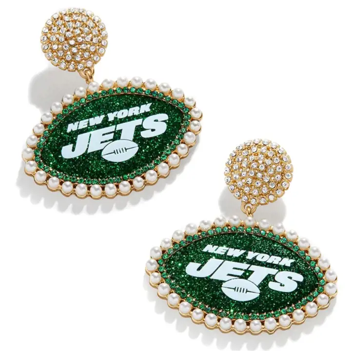 New York Jets Statement Stud Drops GRN