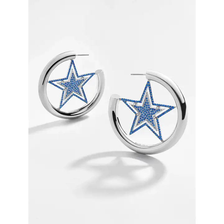 Boucles d'oreilles créoles Dallas Cowboys ARGENT