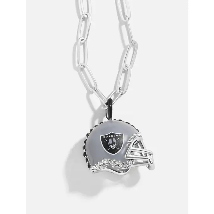 Collier Pendentif Casque Las Vegas Raiders ARGENT