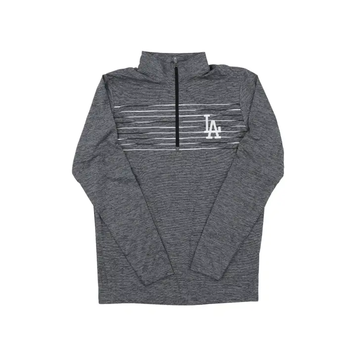 Haut d'entraînement MLB quart de zip Los Angeles Dodgers Antigua Blk LA