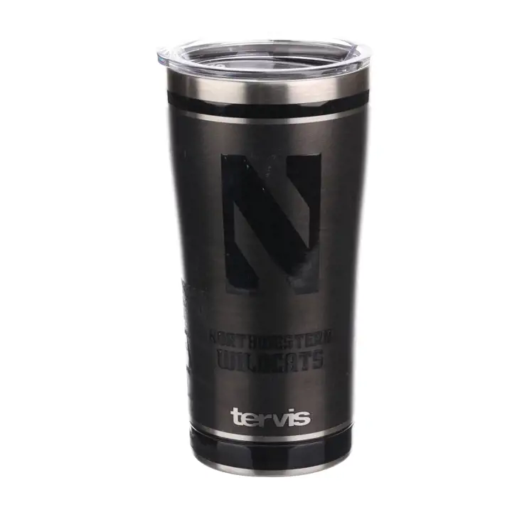 Gourde isotherme en inox noir mat 20 oz NCAA Wildcats de Northwestern