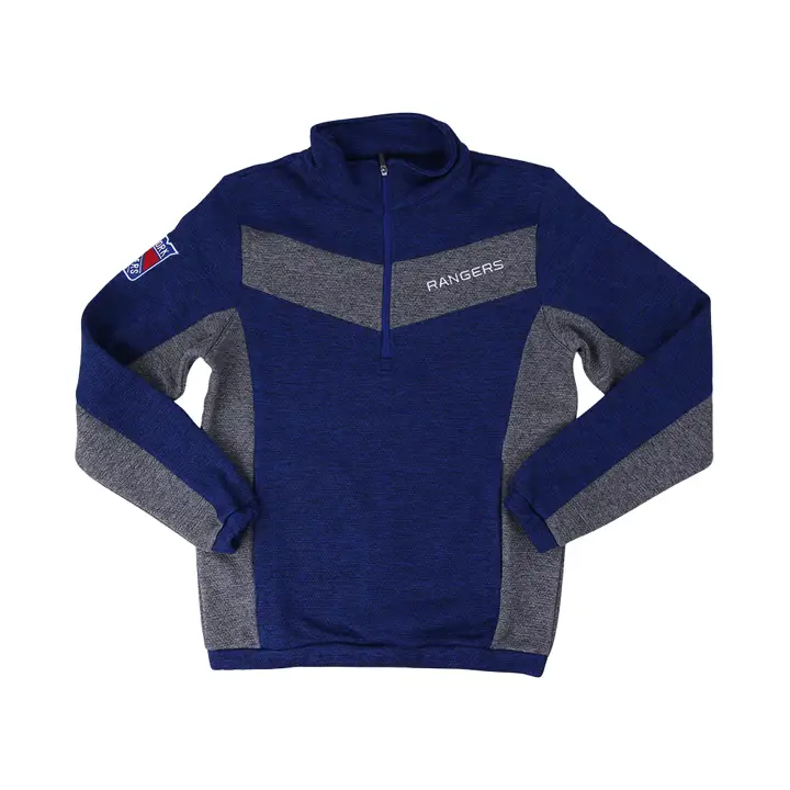 New York Rangers LNH Chandail demi-fermeture éclair texturé bleu