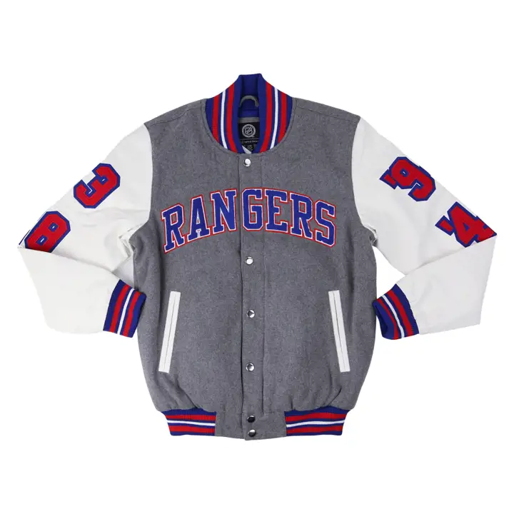 New York Rangers NHL Challenger Blouson Teddy Gris Anthracite