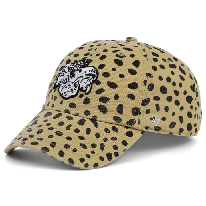 Casquette beige North Carolina Tar Heels NCAA motif léopard pour femme
