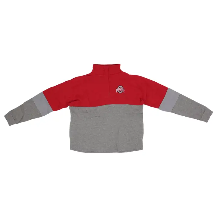 Ohio State Buckeyes NCAA Magazine Femme 1/4 Zip 22 Rouge/Gris