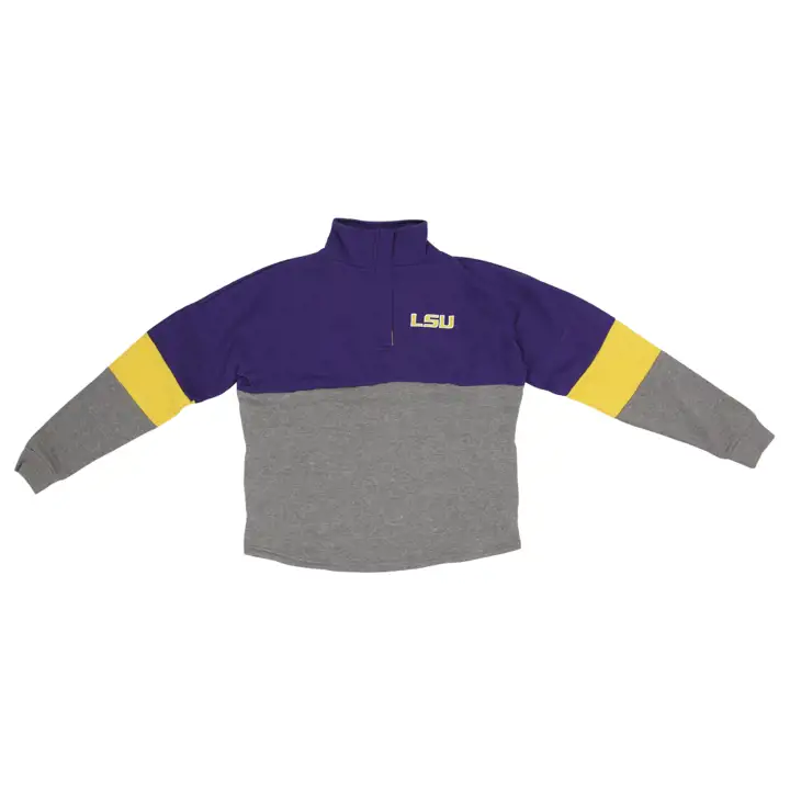 L.S.U. NCAA Magazine féminin 1/4 zip 22 pur/gris