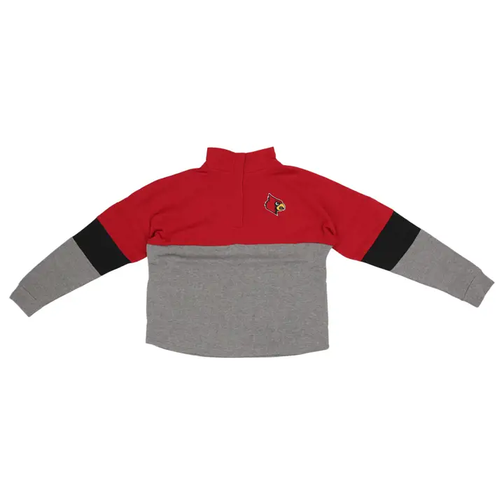 Louisville Cardinals NCAA Women's Magazine 1/4 Zip 22 Rouge/Gris