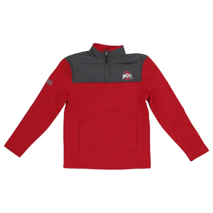 Ohio State Buckeyes NCAA Good On You Sweat à capuche 1/4 Zip 22 Rouge/Charbon