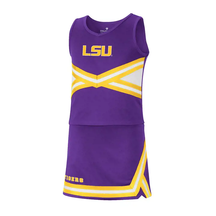 Ensemble de pom-pom girls L.S.U. NCAA pour filles 22 ans pur