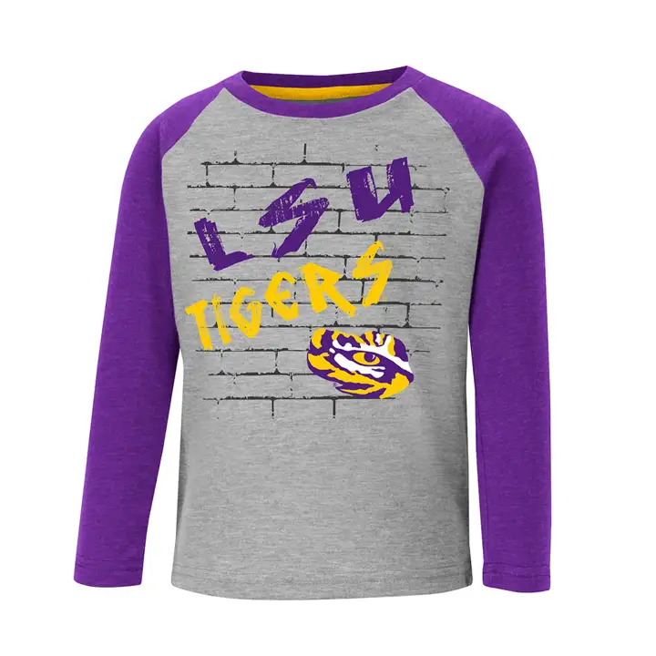 T-shirt L.S.U. NCAA manches longues pour tout-petits 22 gry/pur