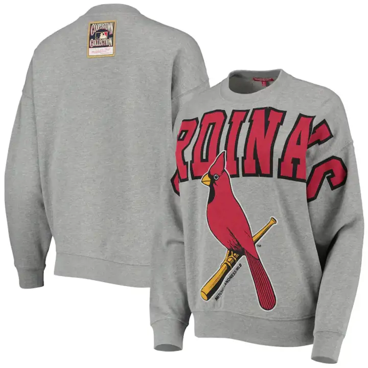 Molleton ras du cou avec logo des Cardinals de St. Louis MLB pour femme GRIS