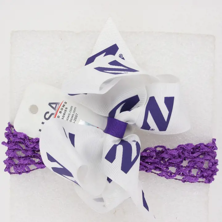 Bandeau de crochet Northwestern Wildcats avec logo ast