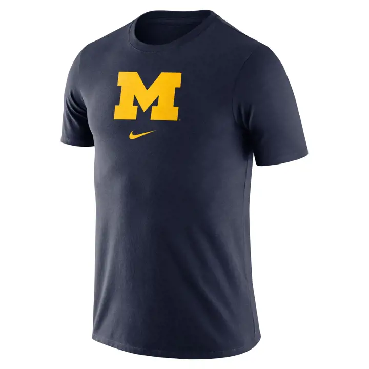 Michigan Wolverines MC M NK SS ESSENTIAL LOGO Col Nvy