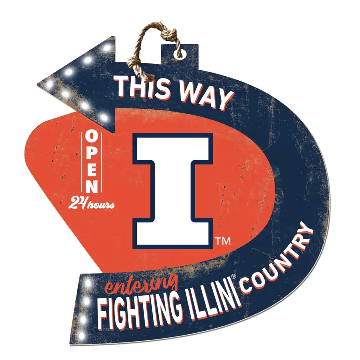Panneau fléché Illinois Fighting Illini - Équipe Country AST