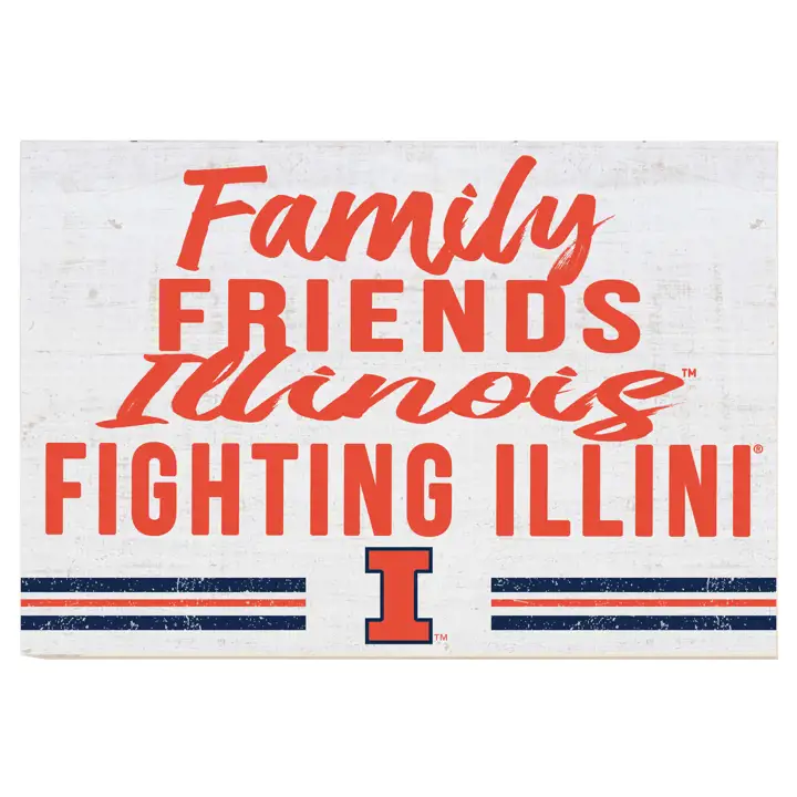 Enseignes murales famille/amis Illinois Fighting Illini 34x23 AST